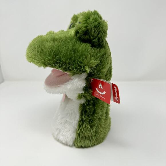 New Aurora 10" Frog Hand Puppet 32051 Green Plush Toy Puppet Storytelling Play - Picture 5 of 16